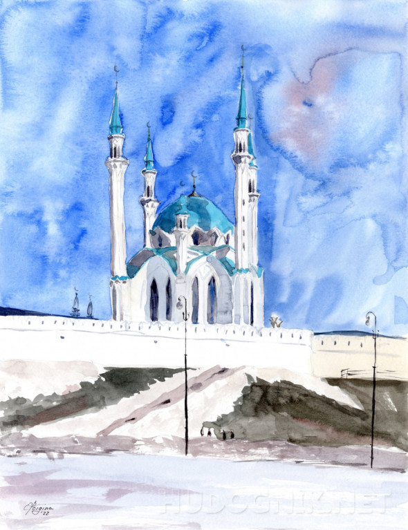 Картина Казань. Мечеть Кул-Шариф. Размеры: 27x35, Год: 2022, Цена: 5000 ...