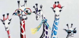Family portrait of giraffes