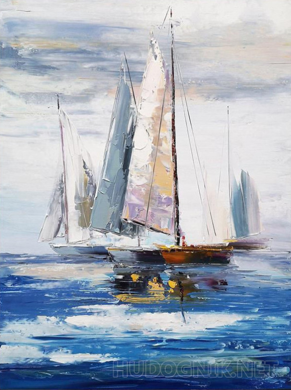 Картина Парусник в море. Размеры: 40x60, Год: 2023, Цена: 37000 рублей ...