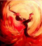 Pintura al óleo "el Flamenco" (2)