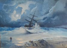 based on Aivazovsky Storm at sea