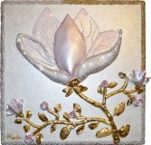 "Magnolia de nácar" Joyería y pintura decorativa