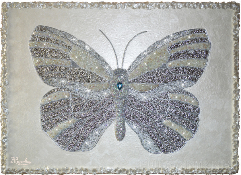 "Silver Butterfly" Jewelry and decorative painting