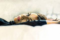Портрет лежащей девушки