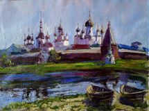 Solovetsky Monastery. View from the Bay of Prosperity