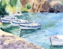 Лодки на причале. Остров Крит, Греция