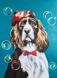 Dog and soap bubbles