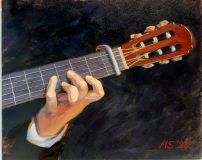 Hand with guitar