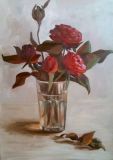 Rosas en un vaso