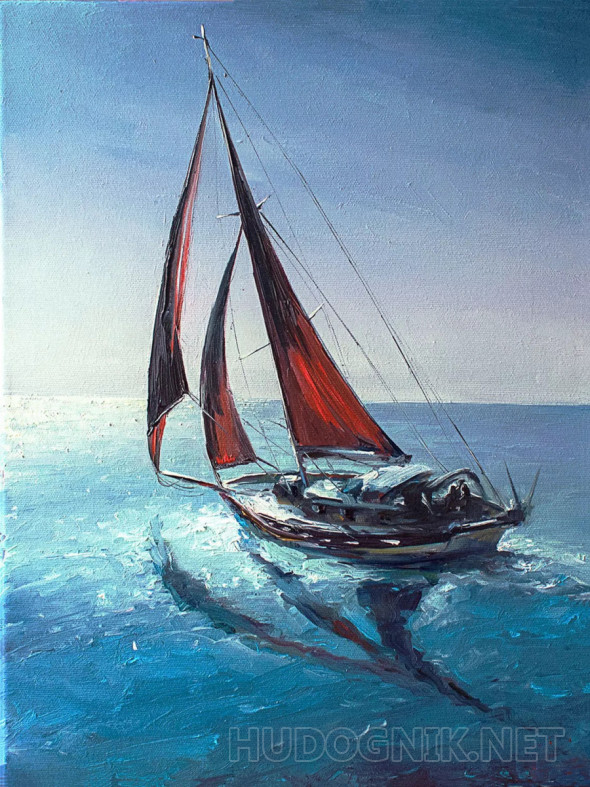 Картина Алые паруса. Размеры: 40x80, Год: 2023, Цена: 90900 рублей ...