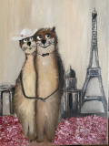 Cats in love in Paris