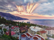 Vista de la bahia de Yalta al amanecer&quot;