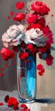 Bouquet of scarlet roses
