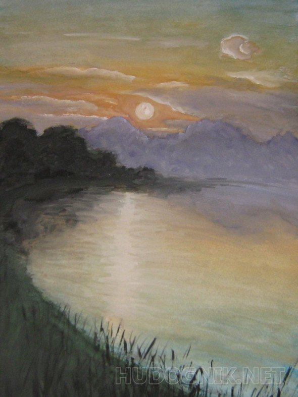 Картина Летние сумерки. Размеры: 20x30, Год: 2012, Цена: 1500 рублей ...