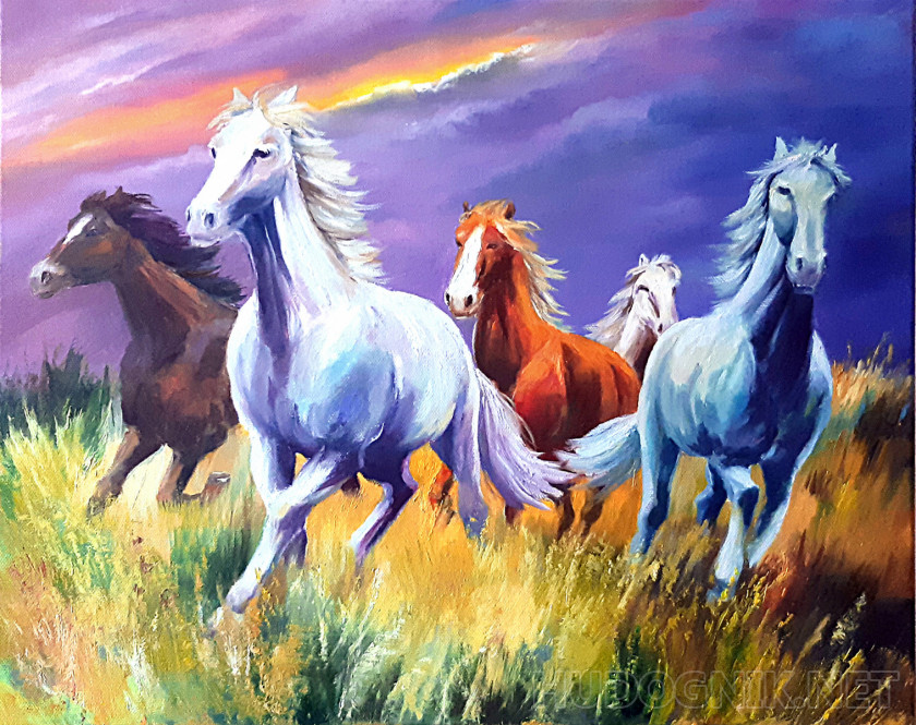 Картина с лошадьми Вольный ветер