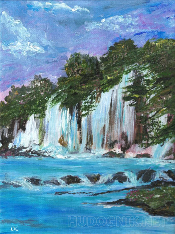 Картина Водопад. Размеры: 15x20, Год: 2022, Цена: 3998 рублей Художник ...