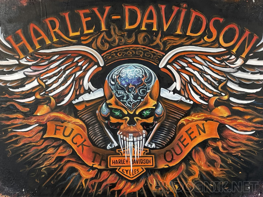Harley Davidson.  painting for garage