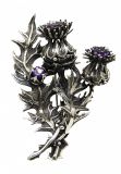 Brooch Thistle in silver large