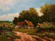 The history of the old farm. Sunflowers