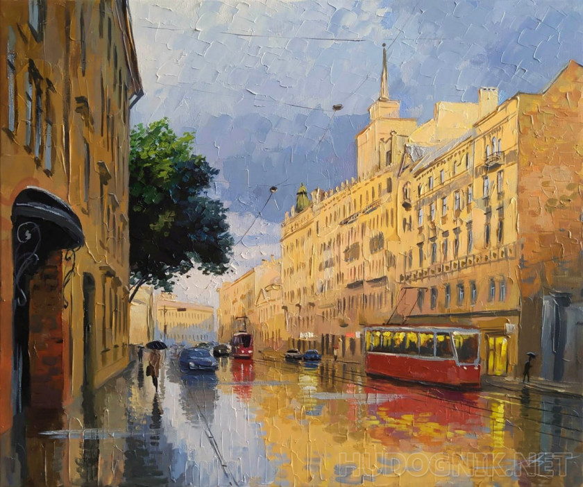 Sol después de la lluvia.  Petersburgo.  Calle Kuibysheva.