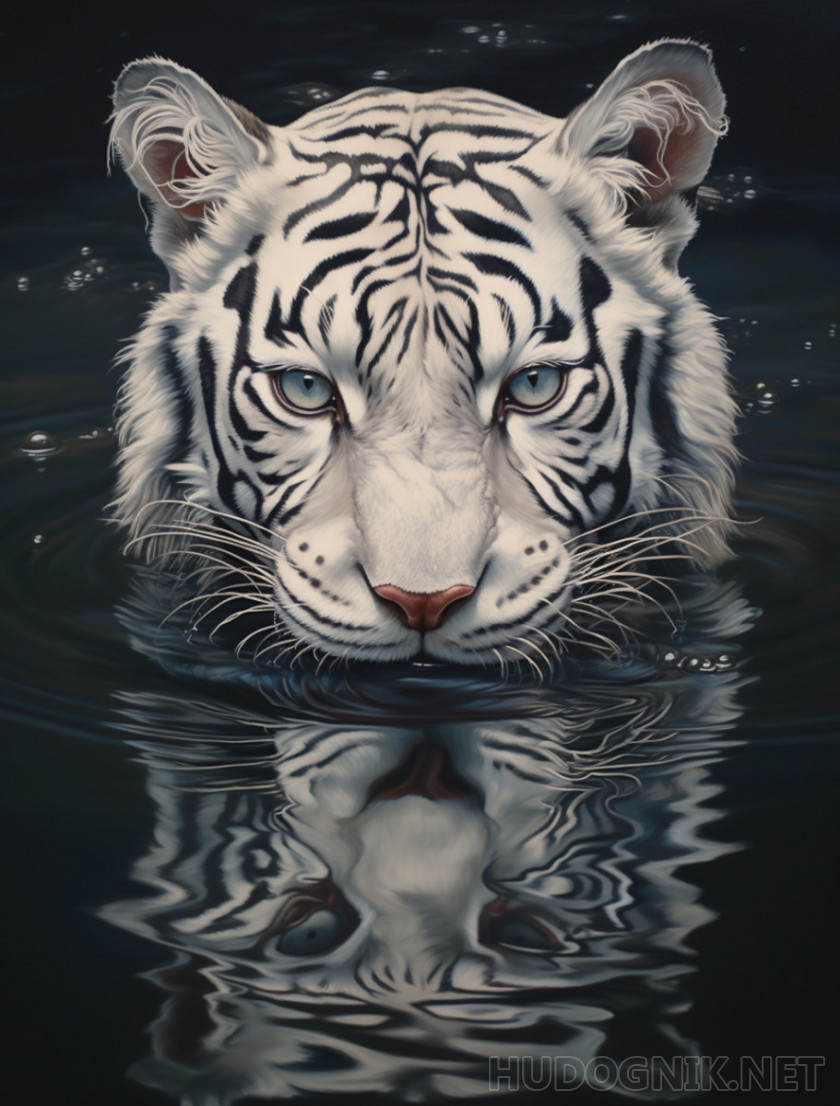 Интерьерная картина маслом Белый тигр