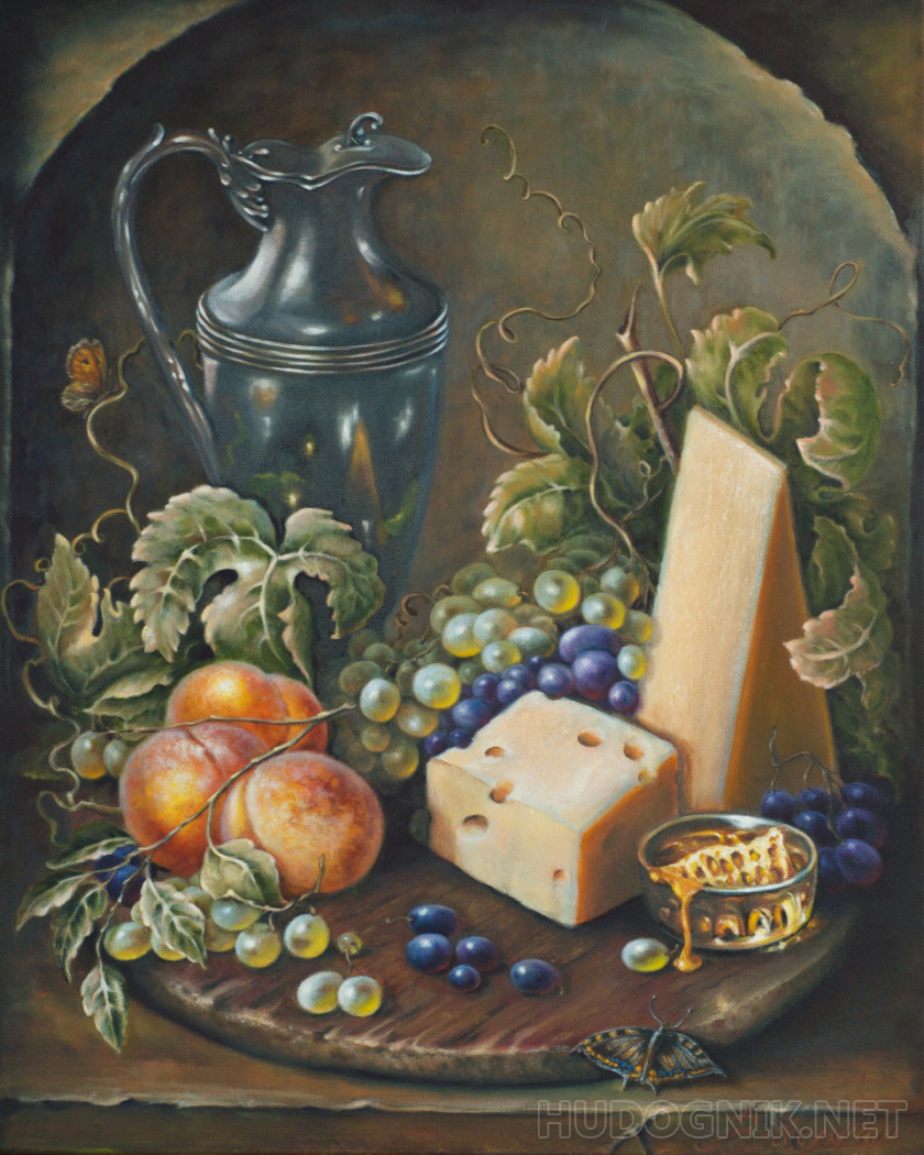 Натюрморт с фруктами и сыром