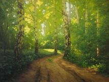 The road in the birch grove