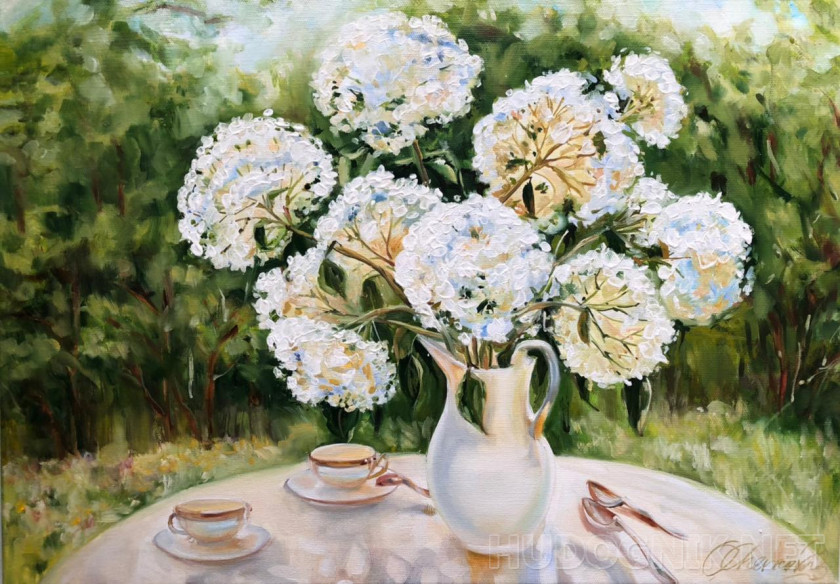 White hydrangeas