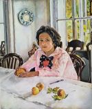 copy of the painting by Valentin Serov Girl with Peaches