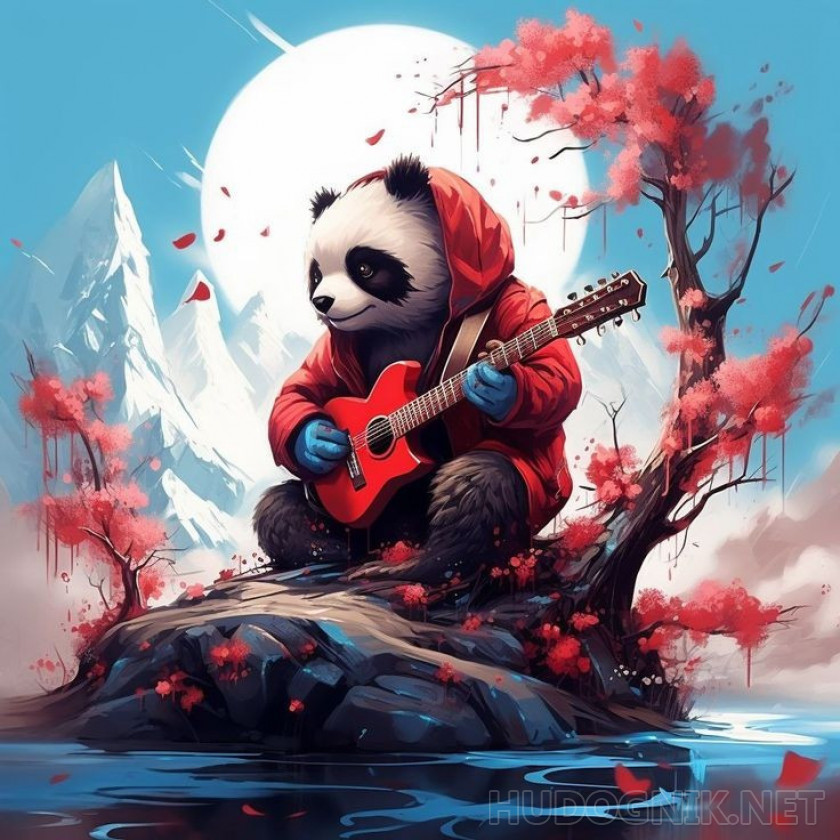 Панда с гитарой
