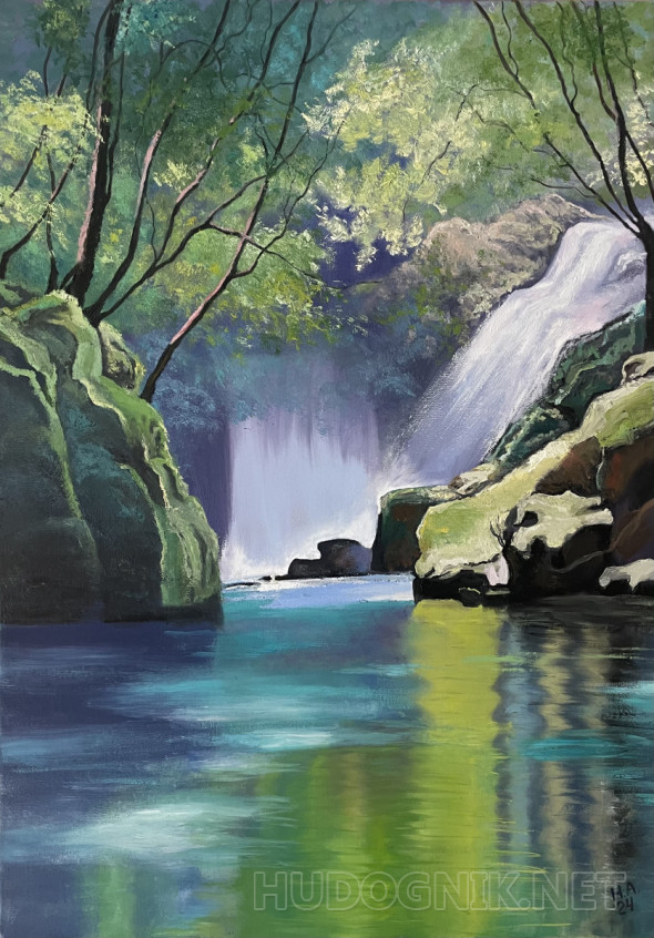 Picture Waterfalls. Size: 70x50, Year: 2024, Price: 295 dollar