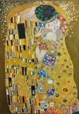 copia del cuadro (fragmento) Gustav Klimt El Beso