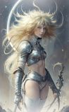 Blonde in silver armor