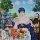 копия картины Кустодиева Купчиха за чаем
