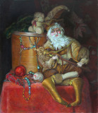 Santa Claus and garland