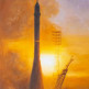 Старт ракеты «Союз-2» на рассвете