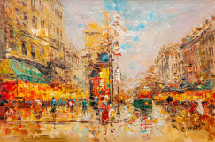 Paisaje de París de Antoine Blanchard &quot;Rue Saint-Denis&quot;, copia de Christina Vevers