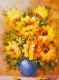 Sunflowers in a blue vase N2
