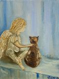 ángel con gato