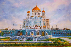 View of the Cathedral of Christ the Savior in the early morning