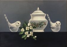still life with porcelain birds
