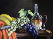 Still life with a bottle of chianti