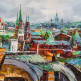 Полёты над Москвой. Вид на Кремль и Храм Христа Спасителя