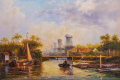 Dutch landscape with a mill