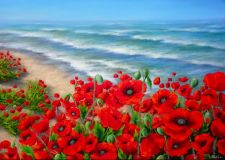 Poppies and sea