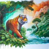 Tiger in the jungle