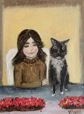 Angel and cat