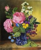 Copy of Joseph Lauer's painting Still Life with Roses and Forget-Me-Nots