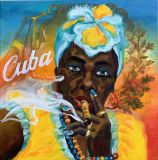 cubana con un cigarro