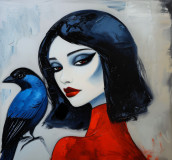 Girl with a bird